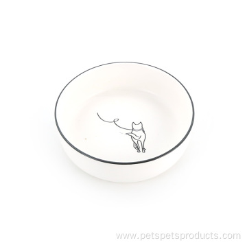 Support Samples Wholesale Custom White Ceramic Pet Bowl